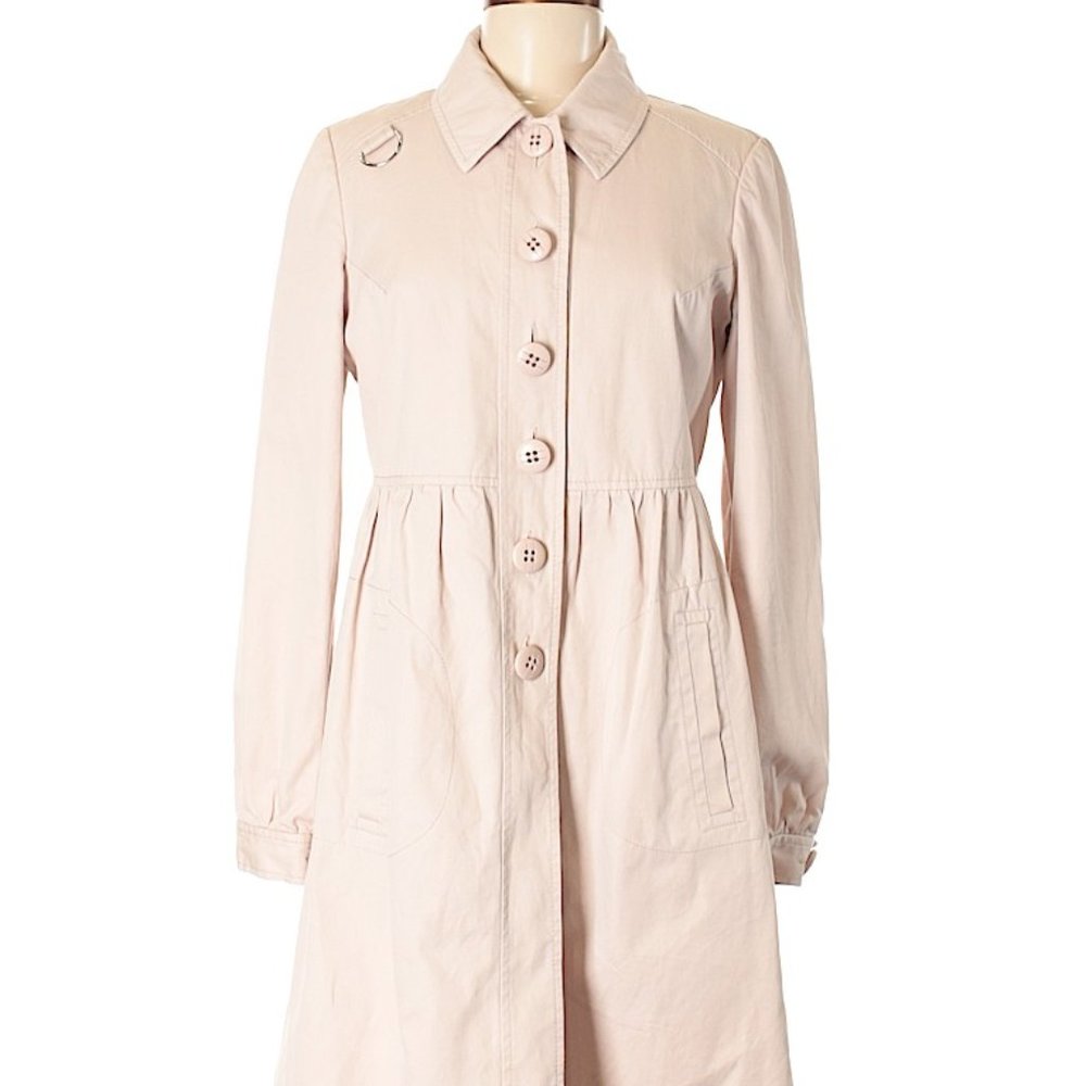 Vintage Anthropologie Elevenses Dusty PINK Trench
